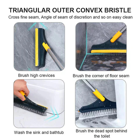 2 In 1 Floor Cleaning Brush - Bathroom Tiles Window Floor Cleaning Brush With 120° Rotatable Head “ Multipurpose Bathroom Floor Cleaning Brush“ Floor Brush Scrubber - MAQHUB
