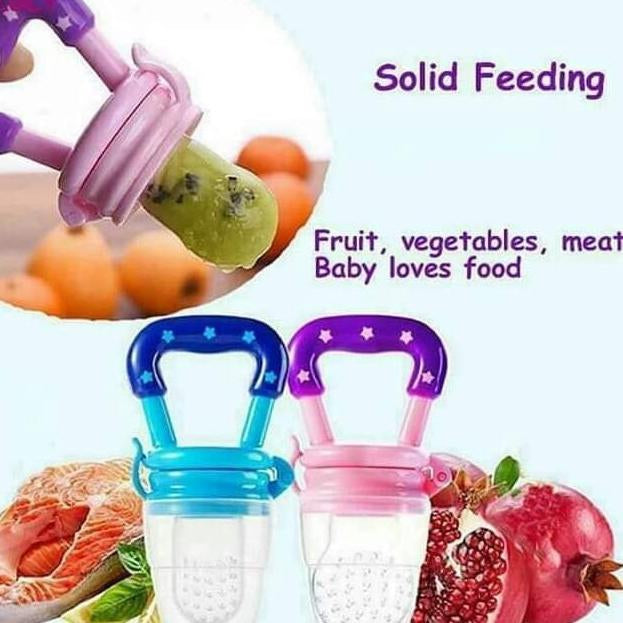 Baby Solid Fruit Pacifier - Fresh Fruit Feeder Infant Teething Toy Nibbler Teether Pacifier Safe Silicone Pacifier (Random Color) - MAQHUB
