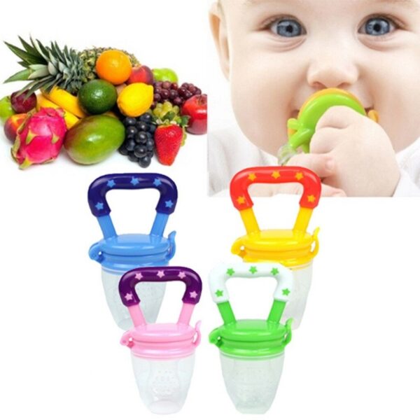 Baby Solid Fruit Pacifier - Fresh Fruit Feeder Infant Teething Toy Nibbler Teether Pacifier Safe Silicone Pacifier (Random Color) - MAQHUB