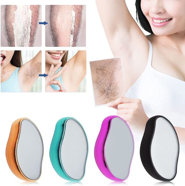 Bleame Crystal Hair Eraser - Painless Exfoliation Hair Removal Tool for Men & Women Arms Leg Back - Fast & Easy Exfoliate - Soft Smooth Silky Skin - Apply to Any Part of The Body (Random Color) - MAQHUB