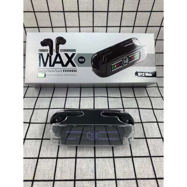 M12 Max TWS Earphone Audiphones Gaming Earbud M12 Auriculae's Headset (Random Color) - MAQHUB