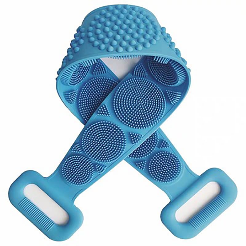 Silicone Body Scrubber - Back Massage Exfoliating Sponge Bathroom Bath Brush Scrub Shower Body Wash Scrubbers Removal Bath Belt - MAQHUB