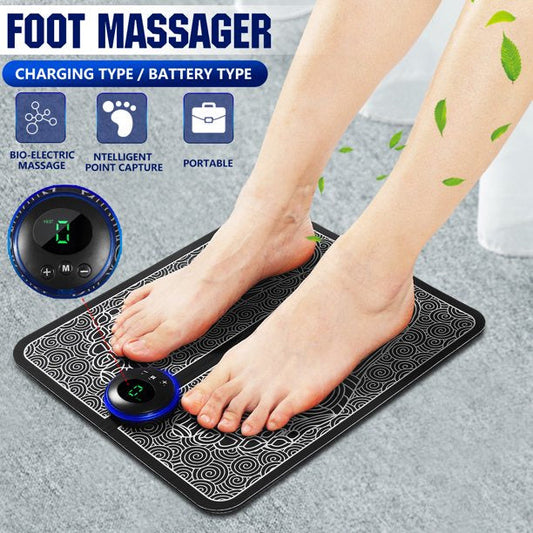 EMS Foot Massager - Mat Electric USB Charging Smart Display Tens Acupuncture Feet Cushion Blood Circulation Pad Health Care Home - MAQHUB