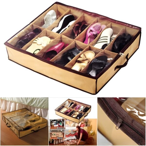 12 Storage Under Bed Shoes Closet Organizer - MAQHUB