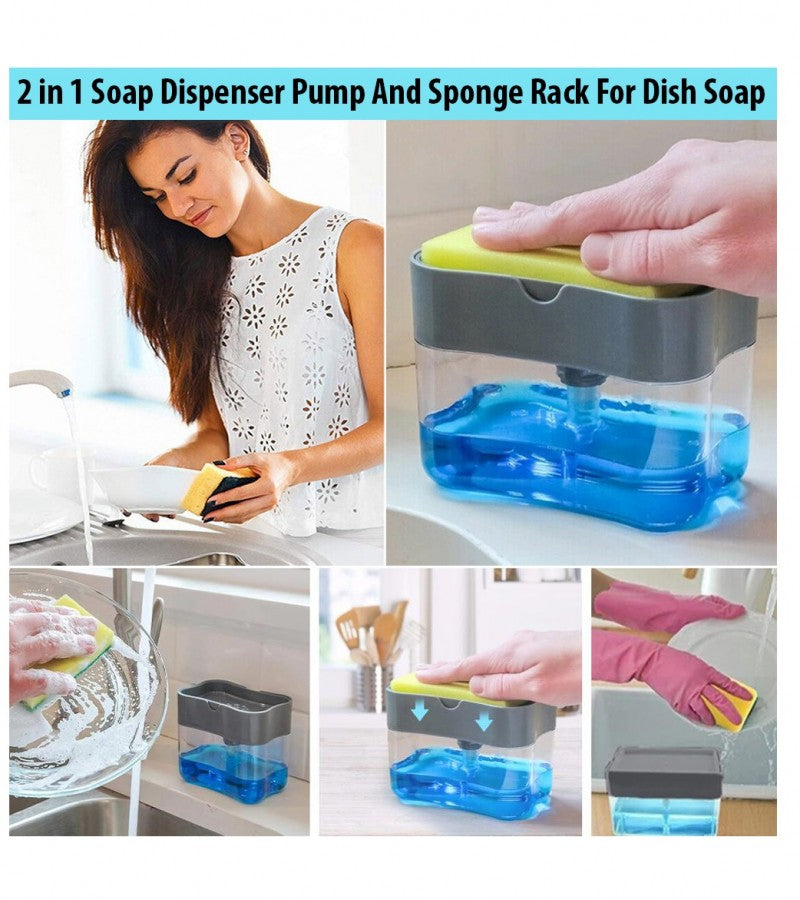 Liquid Soap Pump Dispenser Pump Plastic Dishwasher Sponge Holder - MAQHUB