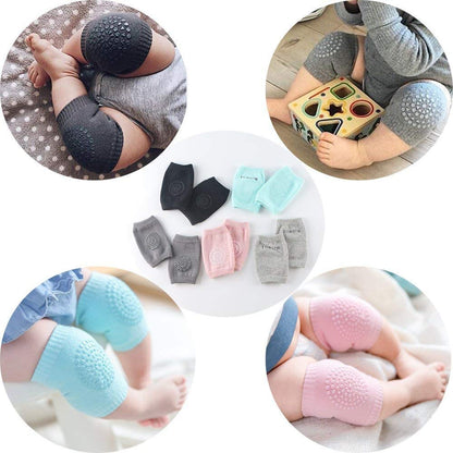 Baby Knee Pad - Pad for Crawling Anti-Slip Pad Stretchable Elastic Cotton Soft Comfortable Cap Elbow Safety Protector Pair (Multicolor) - MAQHUB