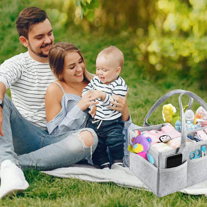 Baby Diaper Caddy Organizer - Portable Storage Basket - Essential Bag for Nursery and Car - Waterproof Liner Is Great for Storing Diapers, Bottles - MAQHUB