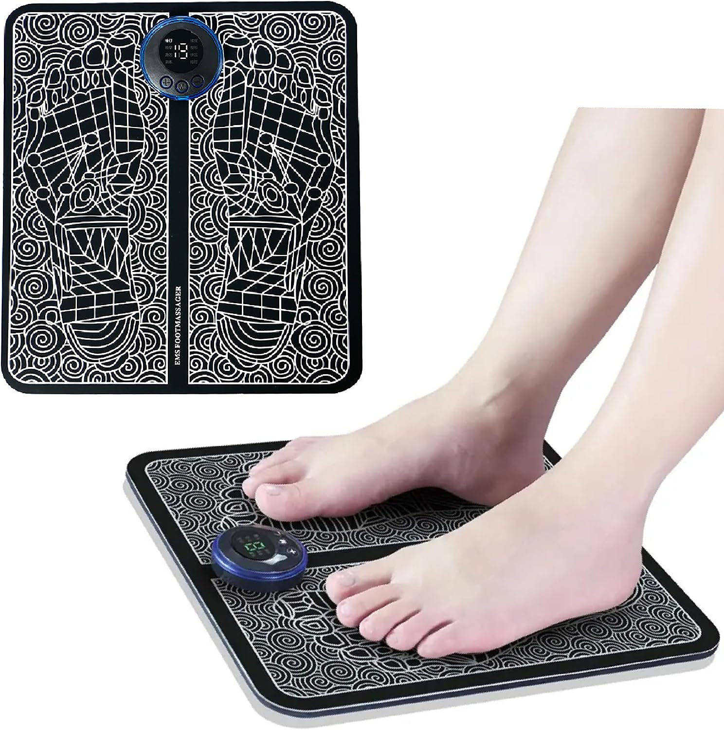 EMS Foot Massager - Mat Electric USB Charging Smart Display Tens Acupuncture Feet Cushion Blood Circulation Pad Health Care Home - MAQHUB