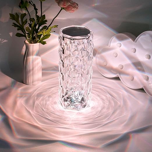 16 Colors LED Atmosphere Room Decor Christmas Room Decoration Home Lights Crystal Lamp Touch Table Bedside Lamps Light - MAQHUB