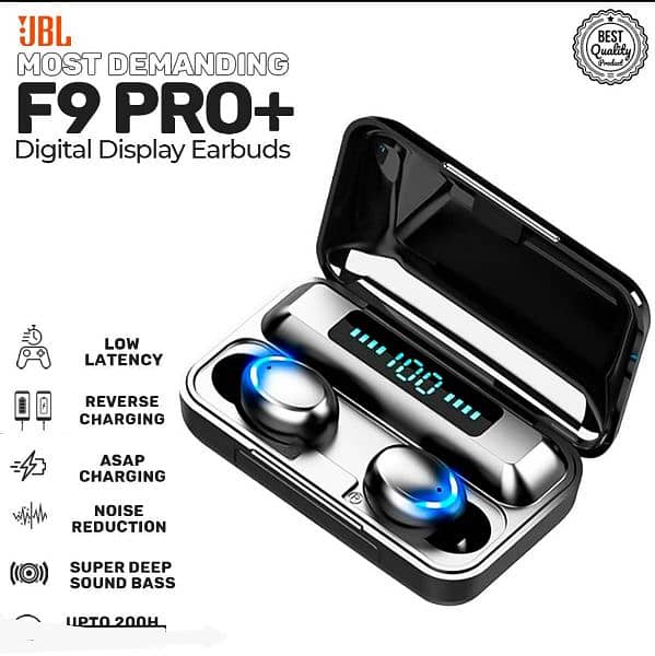 Air F9 Pro+ TWS Earbuds, Black - MAQHUB