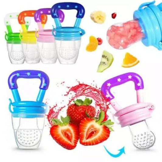 Baby Solid Fruit Pacifier - Fresh Fruit Feeder Infant Teething Toy Nibbler Teether Pacifier Safe Silicone Pacifier (Random Color) - MAQHUB