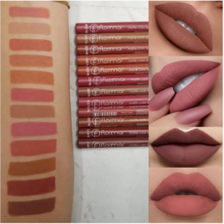 12 Pcs Flormar Matte NUDE SHADES High Quality Lip Pencils - MAQHUB