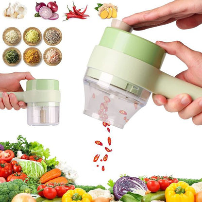 Electric Handheld Hammer Multi function Vegetable Cutter Set Food Chopper Vegetable Fruit Slicer,for Garlic Pepper Chili Onion Celery Ginger Meat - MAQHUB