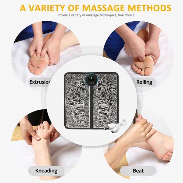 EMS Foot Massager - Mat Electric USB Charging Smart Display Tens Acupuncture Feet Cushion Blood Circulation Pad Health Care Home - MAQHUB