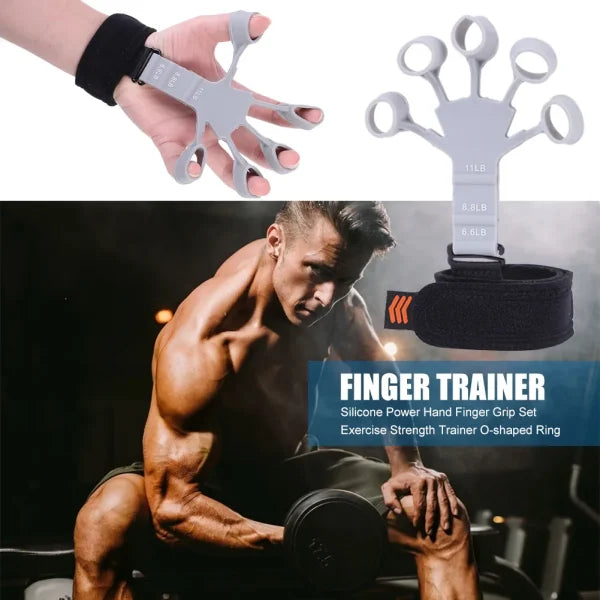 Finger Exerciser - Gripster Strengthener Finger Stretcher Hand Gripper Silicone Finger Grip Patient Hand Strengthening Guitar Finger Flexion and Hand Strengthening Extension Exercise Device - MAQHUB