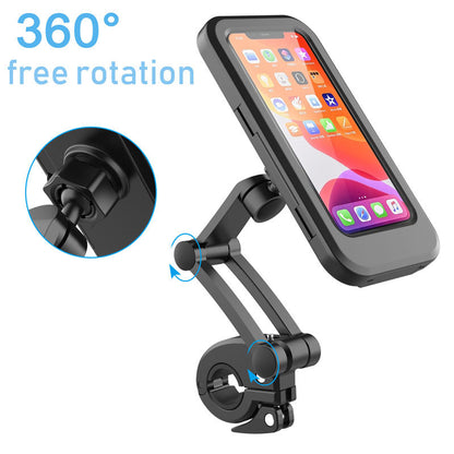 Motorcycle Bike Phone Holder - Adjustable Waterproof Bicycle Cellphone Stand for MTB Bike Handlebar Smartphone Holder - MAQHUB