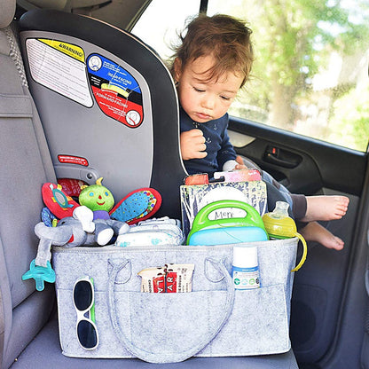 Baby Diaper Caddy Organizer - Portable Storage Basket - Essential Bag for Nursery and Car - Waterproof Liner Is Great for Storing Diapers, Bottles - MAQHUB