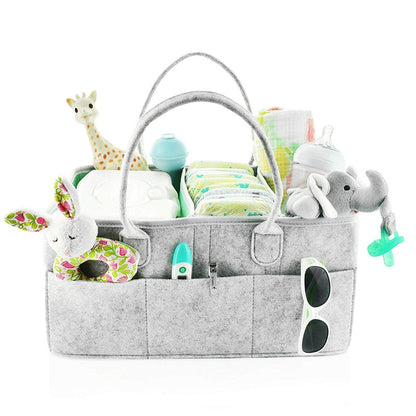 Baby Diaper Caddy Organizer - Portable Storage Basket - Essential Bag for Nursery and Car - Waterproof Liner Is Great for Storing Diapers, Bottles - MAQHUB