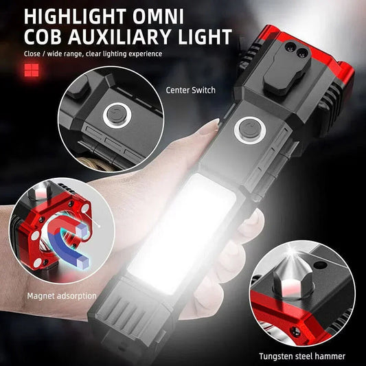 High-Power Versatile, Rechargeable, Multifunctional 1200mAh LED Flashlight - For Your Lighting Needs - MAQHUB