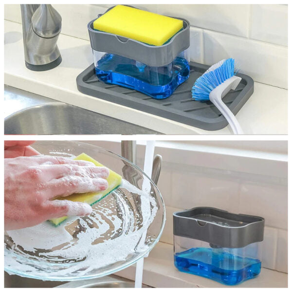 Liquid Soap Pump Dispenser Pump Plastic Dishwasher Sponge Holder - MAQHUB