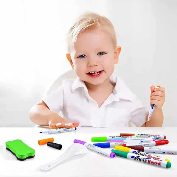 Magical Water Painting Pen, 8 Colors Magic Floating Ink Pen With Spoon For Kids (8 Pcs Set Marker) - MAQHUB