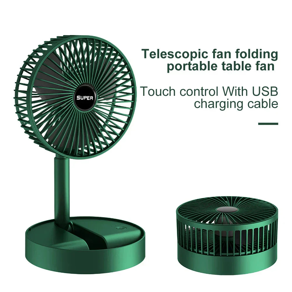 Mini Rechargeable Portable & Foldable Telescopic Fan ( Multicolor ) - MAQHUB