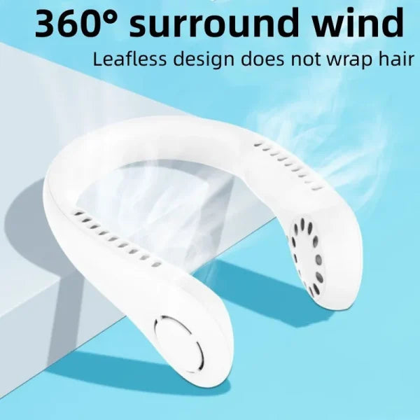 Mini Neck Portable No Bladeless Hanging Neck Rechargeable Air Cooler Mini Summer Sport Fan (Random Colors) - MAQHUB