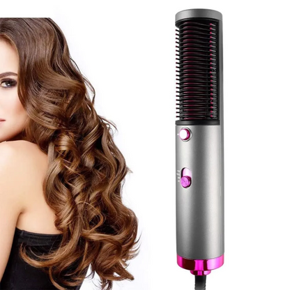 New Hot Air Hair Dryer Brush 3 in 1 Hair Blow Dryer Straightener Volumizer Negative Ion Styler Comb Kit for Wet Dry Hair - MAQHUB