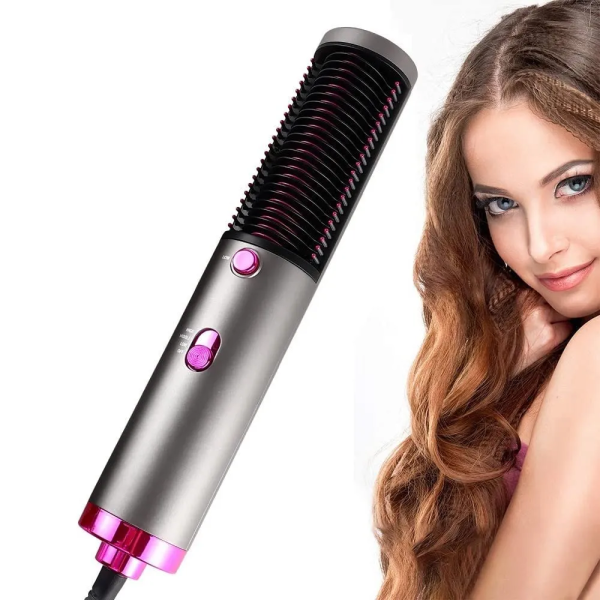 New Hot Air Hair Dryer Brush 3 in 1 Hair Blow Dryer Straightener Volumizer Negative Ion Styler Comb Kit for Wet Dry Hair - MAQHUB