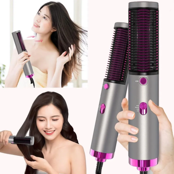 New Hot Air Hair Dryer Brush 3 in 1 Hair Blow Dryer Straightener Volumizer Negative Ion Styler Comb Kit for Wet Dry Hair - MAQHUB