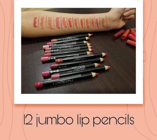 12 Pcs Huda Beauty Jumbo Lip Pencil - MAQHUB