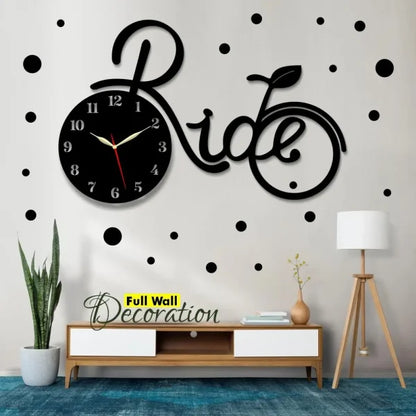 Bicycle Art MDF Wood Wall Clock - MAQHUB