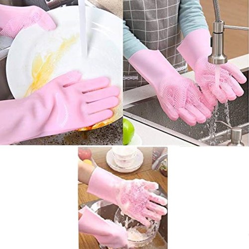 Rubber Gloves Gardening Washing Msrp Kitchen Multifunction Magic For Dishes Cleaning Scrubber Clean Household Tools Glove(Random Color) - MAQHUB