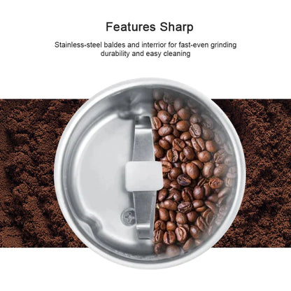 Mini Electric Coffee Grinder Powerful Cafe Grass Nuts Herbs Grains Pepper Tobacco Spice Flour Mill Coffee Beans Grinder Machine - MAQHUB