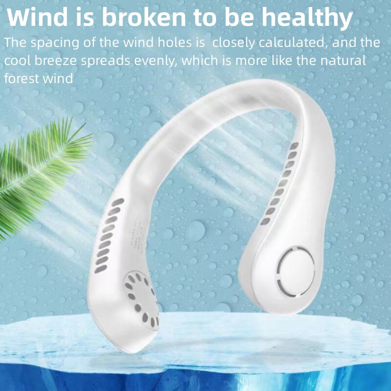 Mini Neck Portable No Bladeless Hanging Neck Rechargeable Air Cooler Mini Summer Sport Fan (Random Colors) - MAQHUB