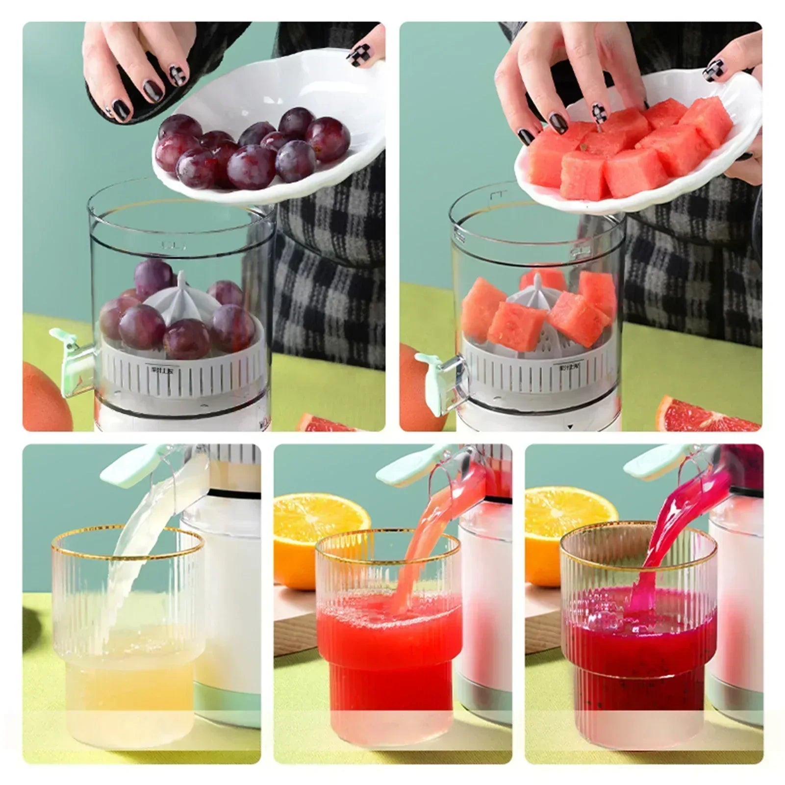 Wireless Slow Juicer Orange Lemon Juicer USB Electric Juicers Fruit Extractor Portable Squeezer Pressure Juicer for Home - MAQHUB