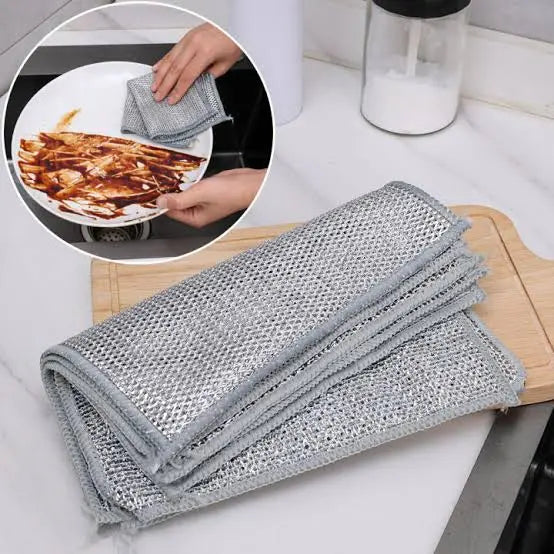 Set of 4 Metal Wire Dish Cleaning Cloths - MAQHUB