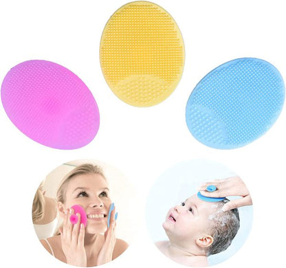 SIPRDE Baby Cradle Cap Brush - 3 Pack for Massage and Exfoliate - Silicone Face Cleanser Brush Soother Baby Essentials for Dry Skin, Cradle Cap, and Eczema - MAQHUB