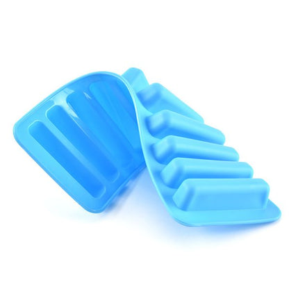 Stick-Shaped Ice Tray: 10 Grids, Non-Stick Silicone. Finger-Shaped Cylinder Ice Cube Mold: 10 Holes - MAQHUB