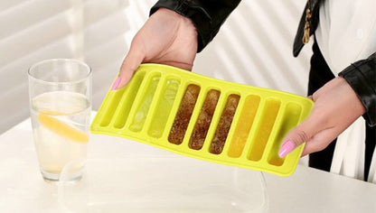 Stick-Shaped Ice Tray: 10 Grids, Non-Stick Silicone. Finger-Shaped Cylinder Ice Cube Mold: 10 Holes - MAQHUB