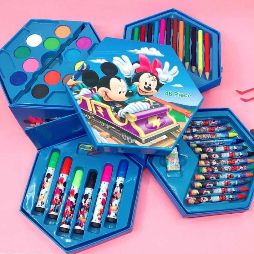 New Disney 46-piece set Children's Painting Set Frozen Mickey Princess Watercolor Pen Combination for Kids - MAQHUB