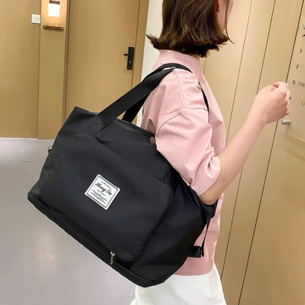 Women Travel Foldable Shoulder Bag Patchwork Tote Bag - Casual Large Capacity Fashion Handbag (Multicolor) - MAQHUB