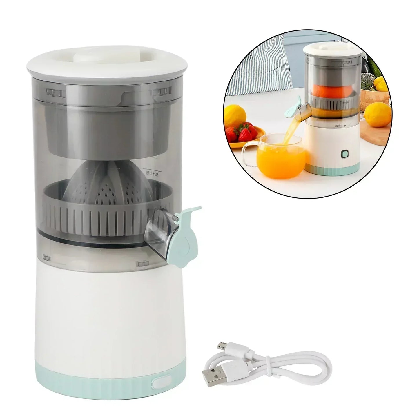 Wireless Slow Juicer Orange Lemon Juicer USB Electric Juicers Fruit Extractor Portable Squeezer Pressure Juicer for Home - MAQHUB