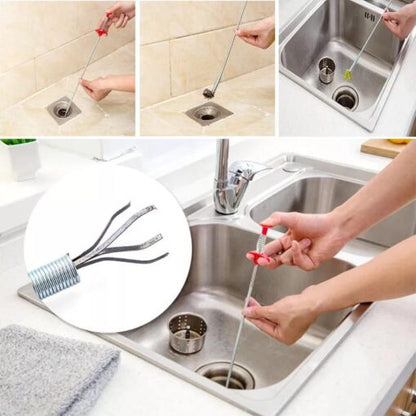 Flexible Metal Wire 60cm for Kitchen Sink Cleaning Hook Sewer Dredging - MAQHUB