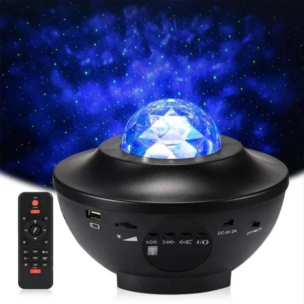 Colorful Galaxy Projector Nightlight with Bluetooth Speaker & USB Music Player – Remote-Controlled, Romantic Star Projection Lamp - MAQHUB