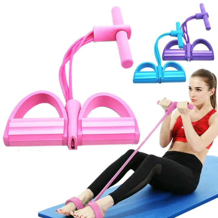 Tummy Trimmer Multi Function Tension Rope Bands for Fitness Exercises Elastics Tape Home Resistance Bands 4 Tube Elastic Pedal Puller - MAQHUB