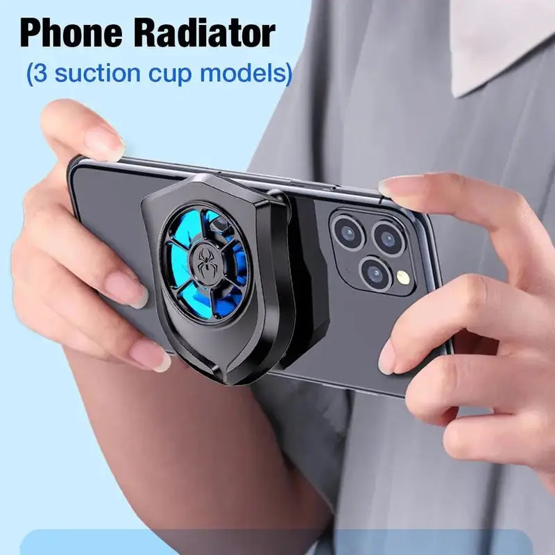 Mobile Phone Radiator Universal Phone Cooler Fan Suction Cup Holder Heat Sink For iPhone Samsung Huawei - MAQHUB