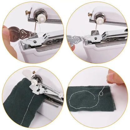 Handheld Sewing Machine Mini Stitch Sew Needlework Cordless Clothes Fabrics Electric Sewing Machine - MAQHUB