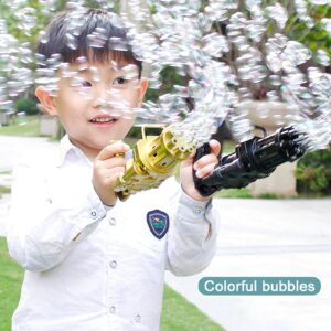 Kids Gatling Bubble Maker Gun Toy - Soap Water Gatling Bubble Machine Children Indoor Outdoor Toy Blower Bubbles (Random Color) - MAQHUB