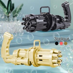 Kids Gatling Bubble Maker Gun Toy - Soap Water Gatling Bubble Machine Children Indoor Outdoor Toy Blower Bubbles (Random Color) - MAQHUB